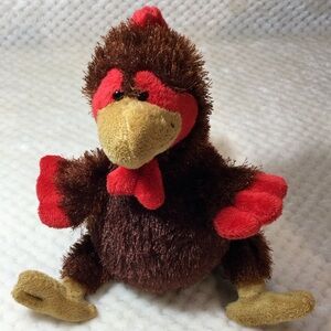 GANZ Webkinz Brown Tan Red Plush Rooster HM346 Stuffed Animal Toy No Code